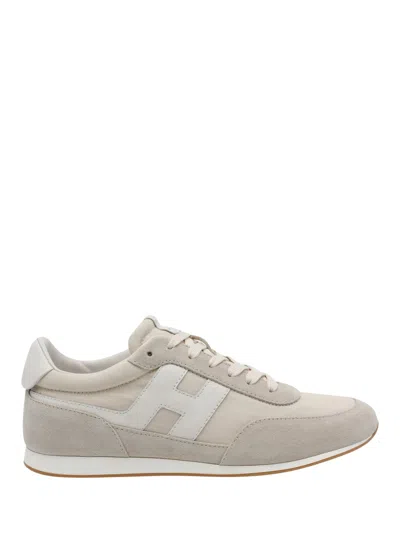 Hogan Cool Suede Smooth Sneakers In Neutral