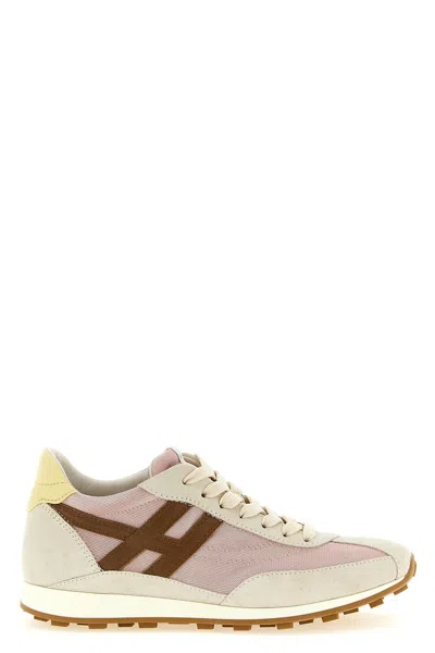 Hogan Athletic Suede And Technical Fabric Sneakers In White