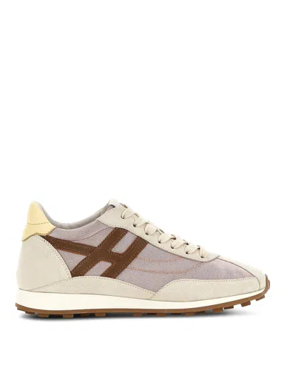 Hogan Athletic Suede And Technical Fabric Sneakers In White