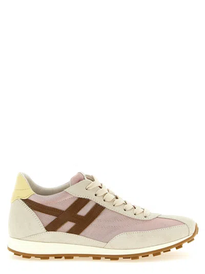 Hogan Athletic Suede And Technical Fabric Sneakers In White