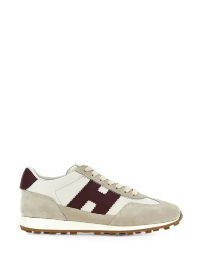 Hogan Leather Athletic Sneakers In Brown