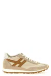 Hogan Low Top Sneakers Contrast Panel Rubber Sole In Neutral