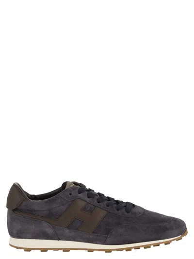 Hogan Athletic Suede And Leather Trainers In Blue