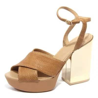 Pre-owned Hogan B1738 Sandalo Donna  Scarpa Beige Shoes Women