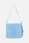 Hogan Cognac Blue Calf Leather Shoulder Bag