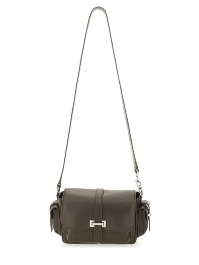 Hogan Small Leather Bag In Brown