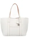 Hogan Script Shopping Tote Bag Top Handles Strap In White