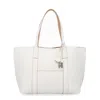 Hogan Script Shopping Tote Bag Top Handles Strap In White