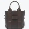 Hogan Small Script Leather Handbag In Brown