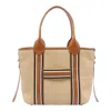 Hogan Woven Texture Tote Bag With Removable Strap In Beige