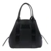 Hogan Medium Leather Handbag With Pebbled Texture In Black