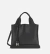 Hogan Shopping Bag In Textured Leather In Black