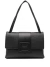 Hogan Medium Leather Crossbody Bag With Foldover Top In Black