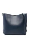 Hogan Blue Calf Leather Shoulder Bag In Blue