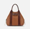 Hogan Structured Medium Shoulder Bag With Contrast Panels In Brown