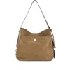 Hogan Shoulder Bag Suede Front Pocket In Brown