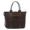 Hogan Script Shopping Bag With Grained Leather And Embossed Details In Brown