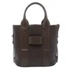 Hogan Small Script Leather Handbag In Brown