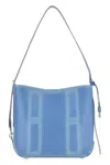 Hogan Cognac Blue Calf Leather Shoulder Bag