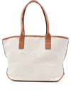 Hogan Small Script Embossed-logo Tote Bag In Sand