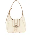 Hogan Shoulder Bag Textured Finish Adjustable Strap In Neutral