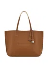 Hogan Hanging Accent Script Tote Bag In Brown