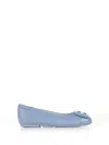 Hogan Leather Ballet Flats In Ashley Blue