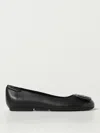 Hogan Leather Ballet Flats With Maxi Plaque In Black