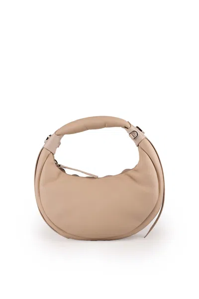 Hogan Bam Bam Mini Hobo Bag In Leather In Avorio