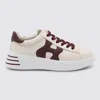 Hogan Beige And Bordeaux Leather Sneakers In Multi