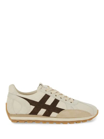 Hogan Beige Color Block Sneakers In Multi