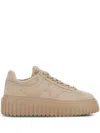 Hogan H-stripes Platform Sneakers In Beige