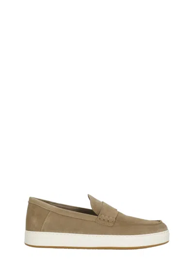 Hogan Beige H-tv Suede Leather Loafers In Neutral