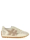 Hogan Beige Lace Up Sneakers In Beige