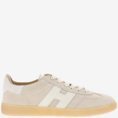 Hogan Beige Logo Lace Up Sneakers