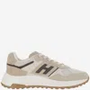Hogan Suede, Smooth Leather And Mesh Hyperlight Sneakers In Neutral