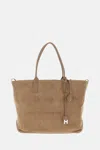 Hogan Beige Script Medium Tote In Sand