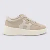 Hogan Low Top Sneakers With Rubber Sole And Suede Upper In Neutral