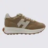 Hogan Low Top Sneakers With Rubber Sole And Suede Upper In Sand