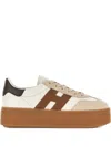 Hogan Beige Sneakers With Chunky Platform Sole In Multi
