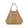 Hogan Script Medium Shopping Bag In Hammered Leather In Brown
