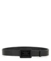 Hogan Adjustable Textured Leather Belt In Black
