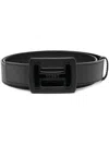 Hogan Logo-engraved Leather Belt In Black