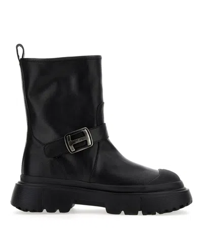 HOGAN BIKER-STYLE ANKLE BOOTS