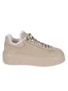 Hogan Biscuit Suede Low-top Sneakers With Shearling Lining In Multi