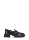 Hogan 10-storey Smooth Leather And Workwear Sole Loafers Shoes In Black