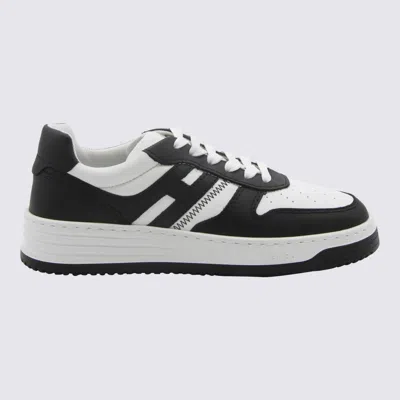 HOGAN HOGAN BLACK AND WHITE LEATHER SNEAKERS