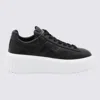 Hogan H-stripes Quilted Platform Lace-up Sneakers In Black