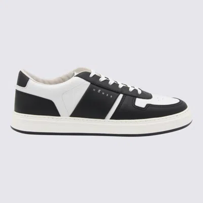 HOGAN BLACK AND WHITE LEATHER SNEAKERS
