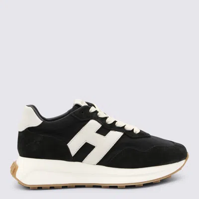 Hogan Black And White Leather Sneakers